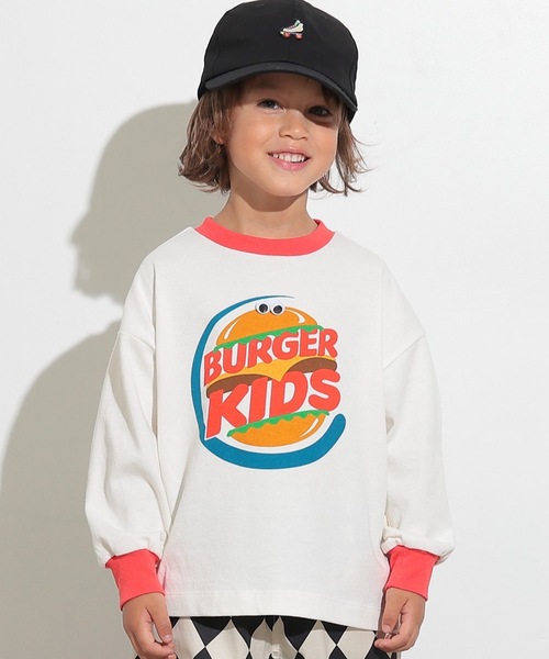 Ocean&Ground（オーシャン&グラウンド）の「プレイフルBIGモチーフロンT（Tシャツ/カットソー・キッズ・オフホワイト/キナリ/イエロー・80/90/95/100/110/120/130/140）」の5枚目の写真