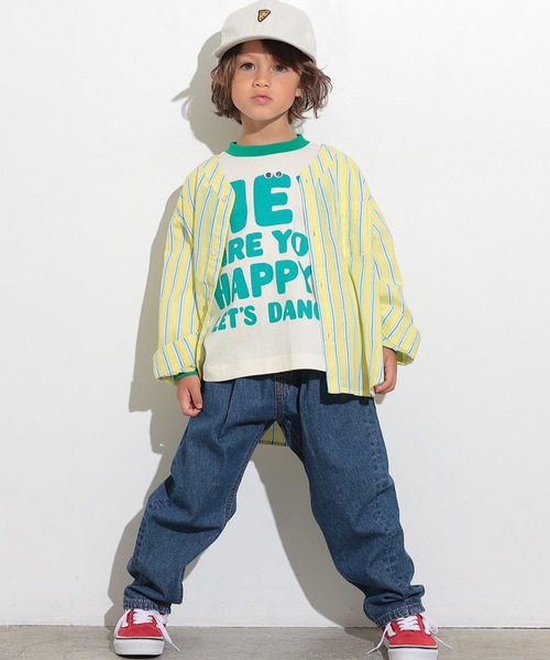 Ocean&Ground（オーシャン&グラウンド）の「プレイフルBIGモチーフロンT（Tシャツ/カットソー・キッズ・オフホワイト/キナリ/イエロー・80/90/95/100/110/120/130/140）」の13枚目の写真