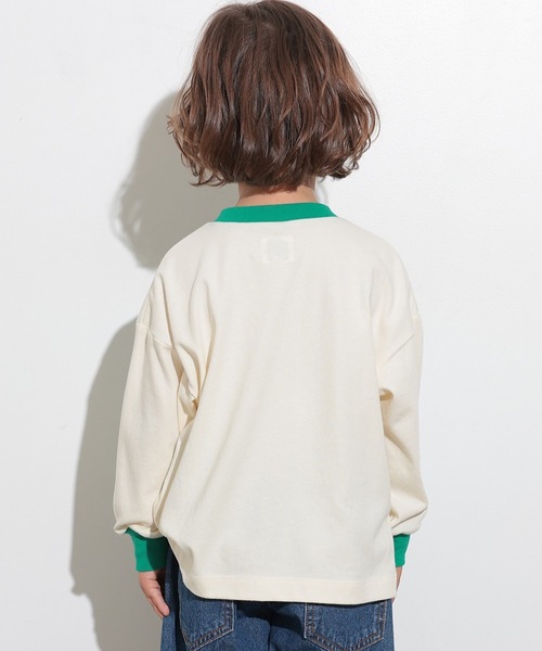 Ocean&Ground（オーシャン&グラウンド）の「プレイフルBIGモチーフロンT（Tシャツ/カットソー・キッズ・オフホワイト/キナリ/イエロー・80/90/95/100/110/120/130/140）」の11枚目の写真