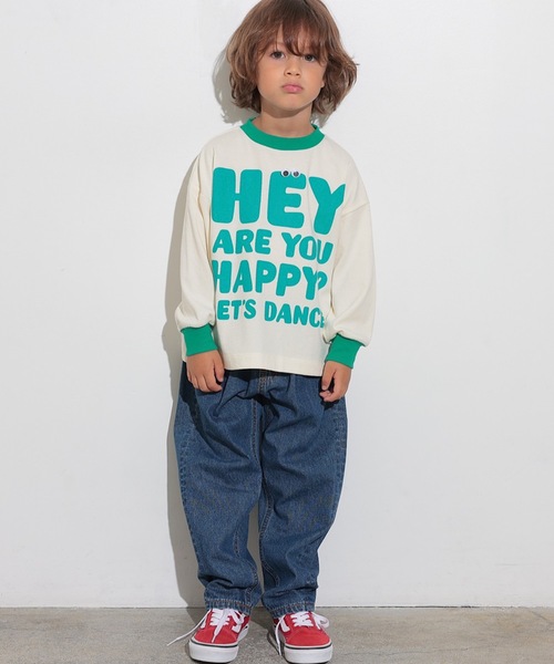 Ocean&Ground（オーシャン&グラウンド）の「プレイフルBIGモチーフロンT（Tシャツ/カットソー・キッズ・オフホワイト/キナリ/イエロー・80/90/95/100/110/120/130/140）」の12枚目の写真