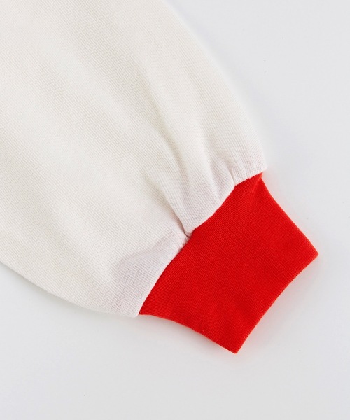 Ocean&Ground（オーシャン&グラウンド）の「プレイフルBIGモチーフロンT（Tシャツ/カットソー・キッズ・オフホワイト/キナリ/イエロー・80/90/95/100/110/120/130/140）」の8枚目の写真