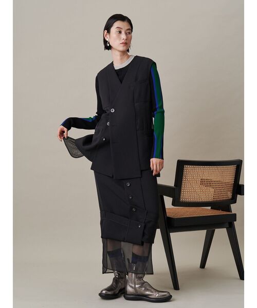 SHEER LAYERED VEST【セットアップ着用可能】 / シアー