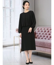 m.f.editorial（エムエフエディトリアル）の「【ストレッチ ウォッシャブル】m.f.エディトリアルレディース ジョーゼット ドッキングワンピース（ワンピース）」