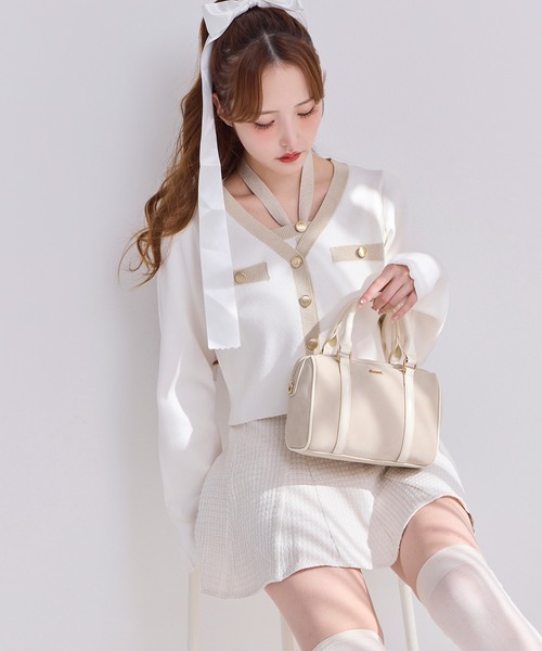 Seemi. byNICECLAUP（ シーミーバイナイスクラップ）の「Seemi.ミニボストンバッグ（ボストンバッグ・レディース・ピンク/ブラック/ベージュ/キャメル・FREE）」の22枚目の写真