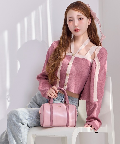 Seemi. byNICECLAUP（ シーミーバイナイスクラップ）の「Seemi.ミニボストンバッグ（ボストンバッグ・レディース・ピンク/ブラック/ベージュ/キャメル・FREE）」の15枚目の写真