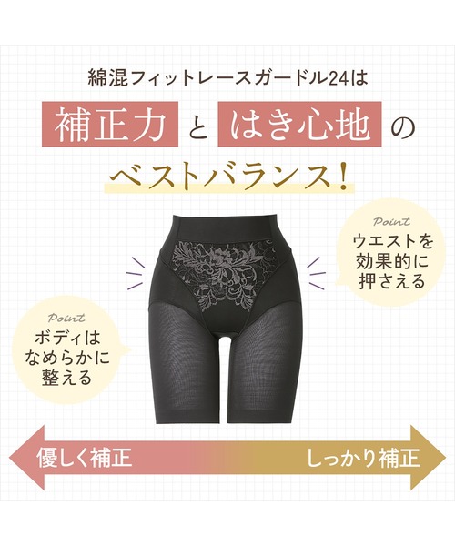 BRADELIS NEWYORK（ブラデリスニューヨーク）の「綿混フィットレースガードル24 ブラデリス 補正下着 補整（ショーツ・レディース・ブラック/グレイッシュベージュ・LL/3L/M/L/4L/S/5L）」の7枚目の写真