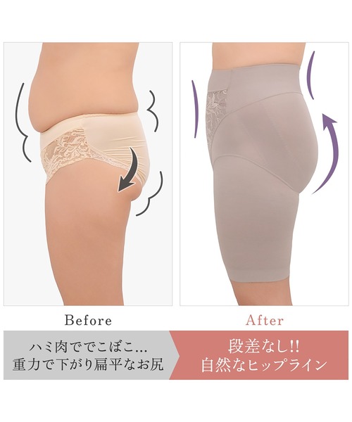 BRADELIS NEWYORK（ブラデリスニューヨーク）の「綿混フィットレースガードル24 ブラデリス 補正下着 補整（ショーツ・レディース・ブラック/グレイッシュベージュ・LL/3L/M/L/4L/S/5L）」の8枚目の写真