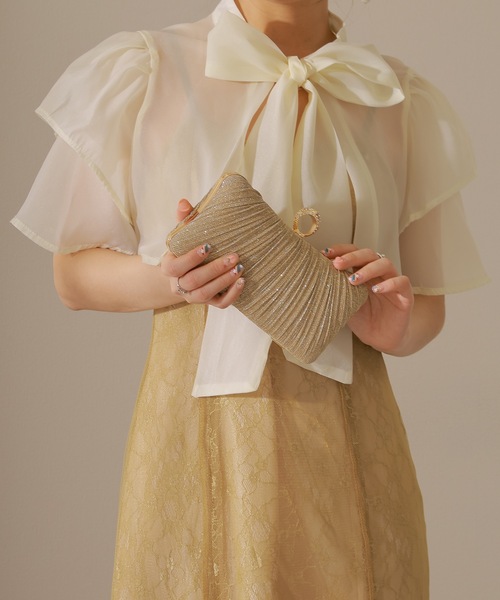 Lace Ladies(レースレディース)の「ラメ プリーツ クラッチ パーティー バッグ(クラッチバッグ・レディース・ブラック/シルバー/ゴールド/グレー・FREE)」の14枚目の写真