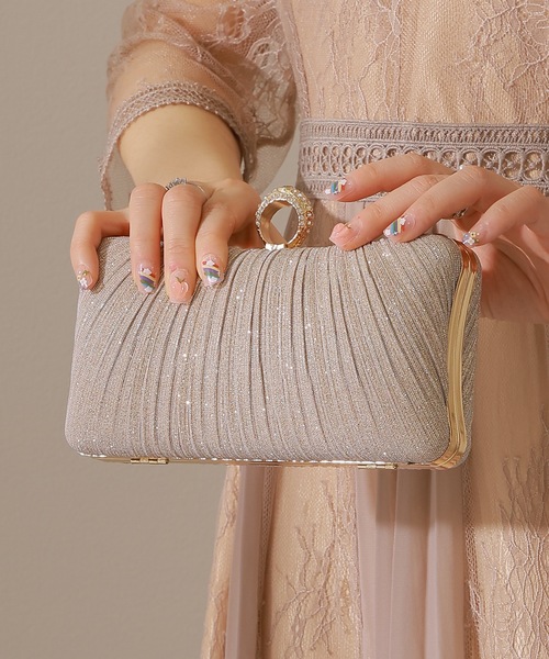 Lace Ladies(レースレディース)の「ラメ プリーツ クラッチ パーティー バッグ(クラッチバッグ・レディース・ブラック/シルバー/ゴールド/グレー・FREE)」の19枚目の写真