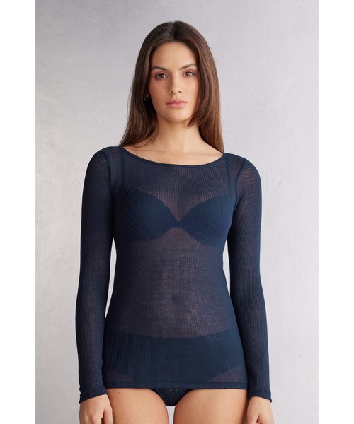 Intimissimi（インティミッシミ）の「Ultranatural カシミヤ混 ロングスリーブ ニット（ニット/セーター・レディース・ブルー/グレー/ブラック/ライトベージュ/ホワイト・L/S/M）」の5枚目の写真