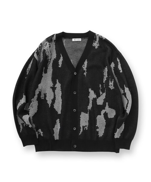 tk.TAKEO KIKUCHI（ティーケータケオキクチ）の「アブストラクトシアーカーディガン（カーディガン/ボレロ・メンズ・ブラック系4/ホワイト系5・03/02）」の3枚目の写真