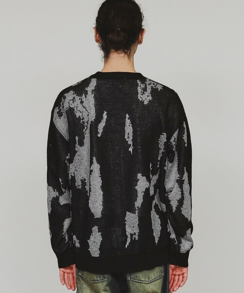 tk.TAKEO KIKUCHI（ティーケータケオキクチ）の「アブストラクトシアーカーディガン（カーディガン/ボレロ・メンズ・ブラック系4/ホワイト系5・03/02）」の14枚目の写真