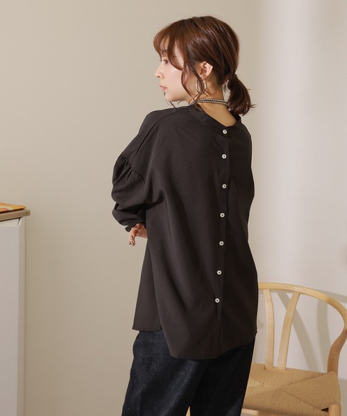 LAULEN(ローレン)の「2way volume sleeve blouse /2way バックボタン ボリュームスリーブ ブラウス(シャツ/ブラウス・レディース・ブラック/アイボリー/ホワイト・FREE)」の5枚目の写真