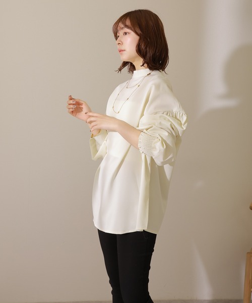 LAULEN(ローレン)の「2way volume sleeve blouse /2way バックボタン ボリュームスリーブ ブラウス(シャツ/ブラウス・レディース・ブラック/アイボリー/ホワイト・FREE)」の9枚目の写真