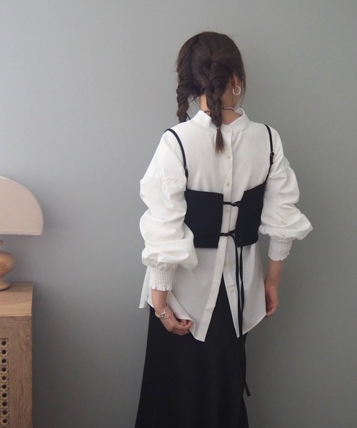 LAULEN(ローレン)の「2way volume sleeve blouse /2way バックボタン ボリュームスリーブ ブラウス(シャツ/ブラウス・レディース・ブラック/アイボリー/ホワイト・FREE)」の15枚目の写真