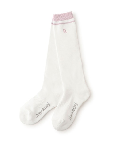 JUN&ROPE'（ジュンアンドロペ）の「クールマックスラメ使いハイソックス（ソックス/靴下・レディース・グレー/ブラック/ホワイト/ネイビー・FREE）」の2枚目の写真