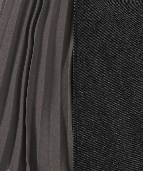 mysty woman(ミスティウーマン)の「異素材プリーツレイヤースカート 320386(スカート・レディース・ブラック/ネイビー・FREE)」の14枚目の写真