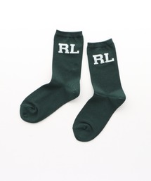 POLO RALPH LAUREN(ポロ ラルフ ローレン)のPOLO RALPH LAUREN レディース オーガニックコットン混 BLOCK RL クルーソックス 03207222(ソックス/靴下)