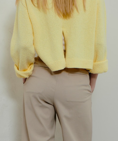 allureville（アルアバイル）の「エアリーループバックスリットプルオーバー（ニット/セーター・レディース・ネイビー/オフホワイト/イエロー・2）」の14枚目の写真