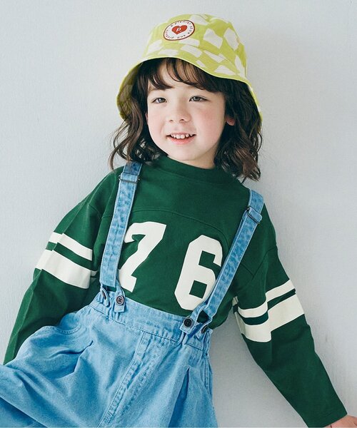 p.premier（ピードットプルミエ）の「【ジュニア対応】イロチ買いしたいフットボール切替長袖Tシャツ（Tシャツ/カットソー・キッズ・ダークグリーン/チャコール/ブラウン/グリーン/ブルー・110/100/140/130/120/90/80）」の4枚目の写真