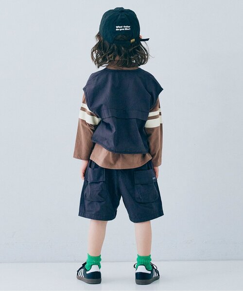 p.premier（ピードットプルミエ）の「【ジュニア対応】イロチ買いしたいフットボール切替長袖Tシャツ（Tシャツ/カットソー・キッズ・ダークグリーン/チャコール/ブラウン/グリーン/ブルー・110/100/140/130/120/90/80）」の7枚目の写真