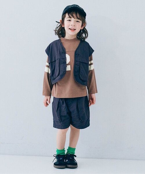 p.premier（ピードットプルミエ）の「【ジュニア対応】イロチ買いしたいフットボール切替長袖Tシャツ（Tシャツ/カットソー・キッズ・ダークグリーン/チャコール/ブラウン/グリーン/ブルー・110/100/140/130/120/90/80）」の8枚目の写真