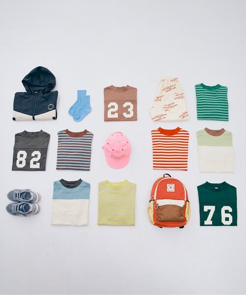 p.premier（ピードットプルミエ）の「【ジュニア対応】イロチ買いしたいフットボール切替長袖Tシャツ（Tシャツ/カットソー・キッズ・ダークグリーン/チャコール/ブラウン/グリーン/ブルー・110/100/140/130/120/90/80）」の15枚目の写真