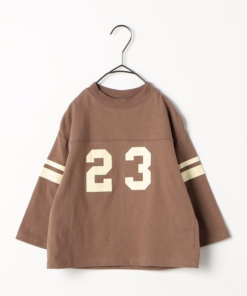 p.premier（ピードットプルミエ）の「【ジュニア対応】イロチ買いしたいフットボール切替長袖Tシャツ（Tシャツ/カットソー・キッズ・ダークグリーン/チャコール/ブラウン/グリーン/ブルー・110/100/140/130/120/90/80）」の16枚目の写真