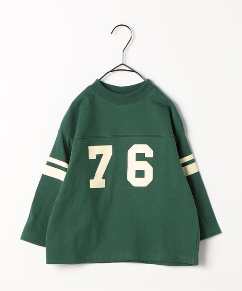 p.premier（ピードットプルミエ）の「【ジュニア対応】イロチ買いしたいフットボール切替長袖Tシャツ（Tシャツ/カットソー・キッズ・ダークグリーン/チャコール/ブラウン/グリーン/ブルー・110/100/140/130/120/90/80）」の19枚目の写真