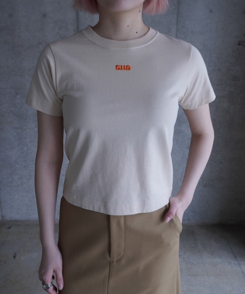 Tシャツ・カットソー COTTON T-SHIRT WITH EMBROIDERY Logo Embroidery 8oz Organic Cotton T-Shirt [WHITE] | blazz works
