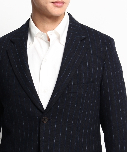 THE SHOP TK (ザ ショップ ティーケー )の「ストライプツイードジャケット(テーラードジャケット・メンズ・グレー/ブルー・02/04/03)」の6枚目の写真