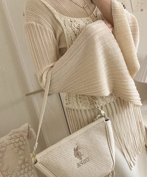 U.S. POLO ASSN.(ユーエスポロアッスン)の「【U.S. POLO ASSN.】 ユーエスポロアッスン バカンス ハーフムーンショルダーバッグ USPA-2701(ショルダーバッグ・レディース・ホワイト/ブラウン/ブラック・FREE)」の17枚目の写真