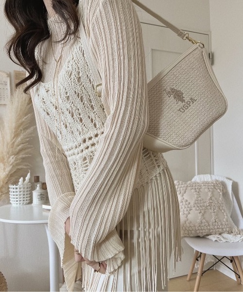 U.S. POLO ASSN.(ユーエスポロアッスン)の「【U.S. POLO ASSN.】 ユーエスポロアッスン バカンス ハーフムーンショルダーバッグ USPA-2701(ショルダーバッグ・レディース・ホワイト/ブラウン/ブラック・FREE)」の18枚目の写真