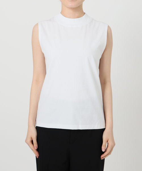 ATON(エイトン)の「ATON(エイトン)MOCKNECK SLEEVELESS PULLOVER KKAGGM0113(Tシャツ/カットソー・レディース・ホワイト/ブラック・SMALL)」の15枚目の写真