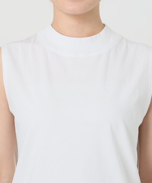 ATON(エイトン)の「ATON(エイトン)MOCKNECK SLEEVELESS PULLOVER KKAGGM0113(Tシャツ/カットソー・レディース・ホワイト/ブラック・SMALL)」の18枚目の写真