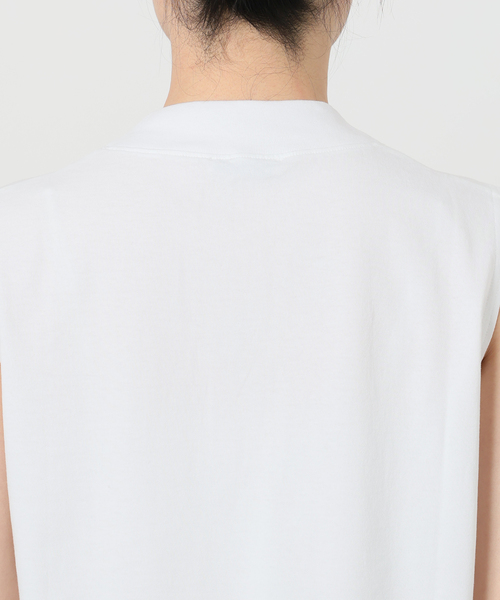 ATON(エイトン)の「ATON(エイトン)MOCKNECK SLEEVELESS PULLOVER KKAGGM0113(Tシャツ/カットソー・レディース・ホワイト/ブラック・SMALL)」の19枚目の写真