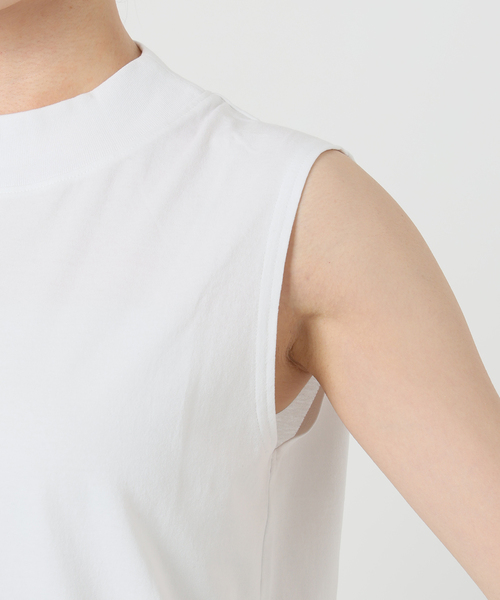 ATON(エイトン)の「ATON(エイトン)MOCKNECK SLEEVELESS PULLOVER KKAGGM0113(Tシャツ/カットソー・レディース・ホワイト/ブラック・SMALL)」の20枚目の写真