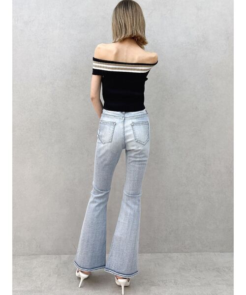 GYDA(ジェイダ)の「SymmetryGYDAオフショルニットトップス(Tシャツ/カットソー・レディース・グレー/オフホワイト/ブラック・FREE)」の7枚目の写真