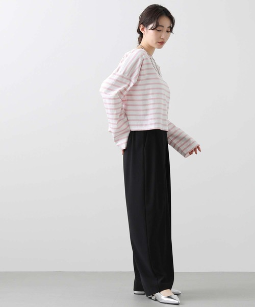 LEMINOR（ルミノール）の「ルミノアボーダーショートカットソー（Tシャツ/カットソー・レディース・ホワイト×ブラウン/ホワイト×ピンク・FREE）」の14枚目の写真