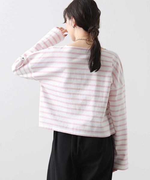 LEMINOR（ルミノール）の「ルミノアボーダーショートカットソー（Tシャツ/カットソー・レディース・ホワイト×ブラウン/ホワイト×ピンク・FREE）」の20枚目の写真