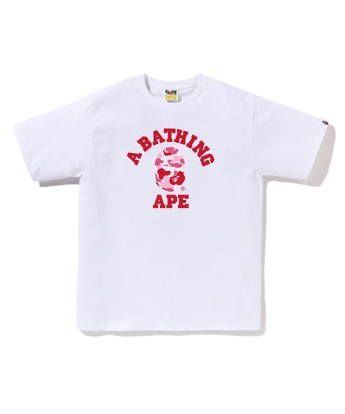 A BATHING APE（アベイシングエイプ）の「ABC CAMO COLLEGE TEE（Tシャツ/カットソー・メンズ・ブラック×ピンク/ブラック×ブルー/ホワイト×ピンク/ブラック×グリーン/ホワイト×グリーン/ホワイト×ブルー・SMALL/X-LARGE/XXX-LARGE/XX-LARGE/MEDIUM/LARGE）」の4枚目の写真