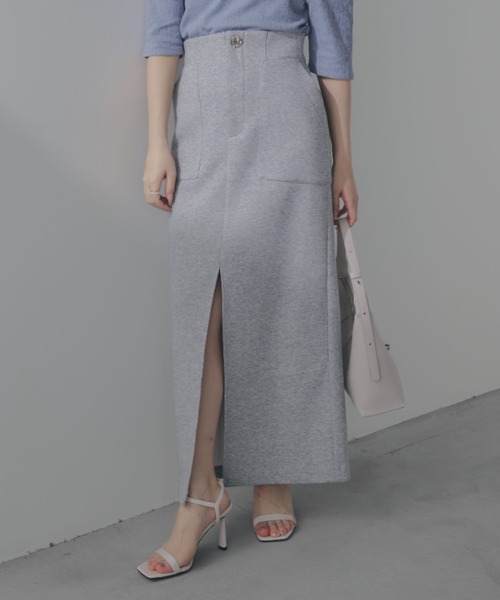 ECREL（エクレール）の「ハイウエストタイトスカート（スカート・レディース・グレー/ブラック・FREE）」の3枚目の写真