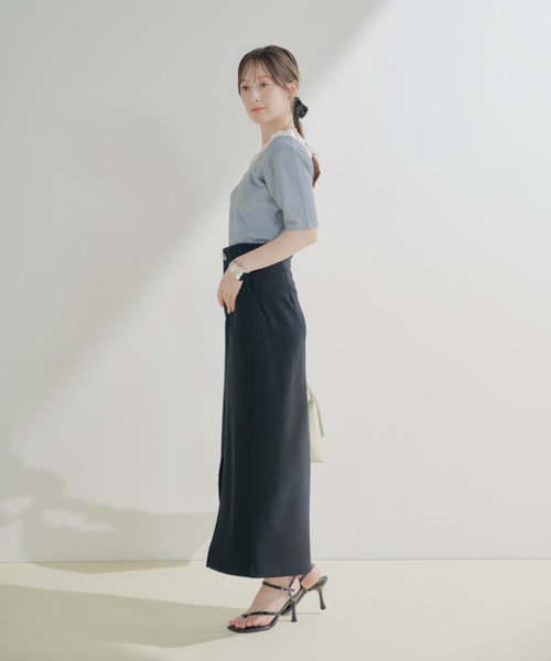 ECREL（エクレール）の「ハイウエストタイトスカート（スカート・レディース・グレー/ブラック・FREE）」の5枚目の写真