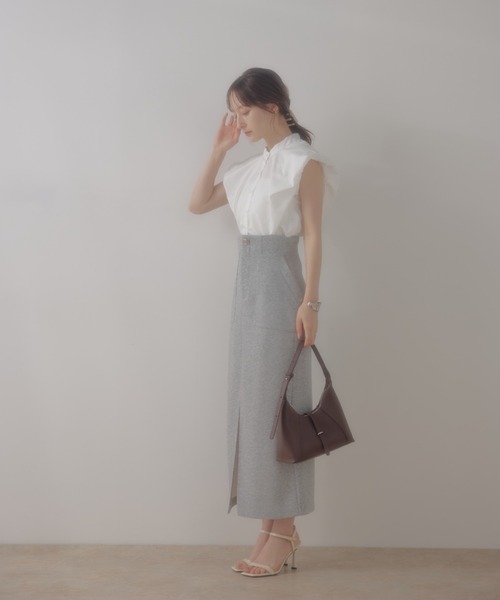 ECREL（エクレール）の「ハイウエストタイトスカート（スカート・レディース・グレー/ブラック・FREE）」の21枚目の写真