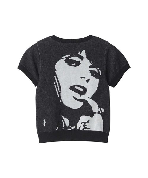 HYSTERIC GLAMOUR(ヒステリックグラマー)の「TEMPTATION GIRLプレーティング チビプルオーバー(ニット/セーター・レディース・ピンク/ブラック・FREE)」の2枚目の写真