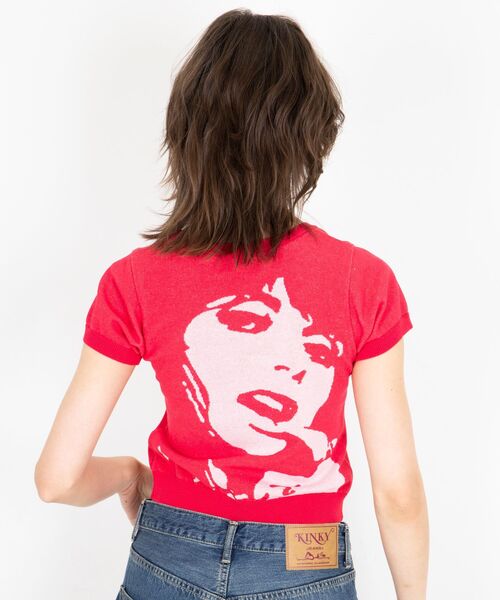 HYSTERIC GLAMOUR(ヒステリックグラマー)の「TEMPTATION GIRLプレーティング チビプルオーバー(ニット/セーター・レディース・ピンク/ブラック・FREE)」の5枚目の写真