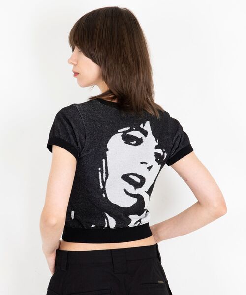 HYSTERIC GLAMOUR(ヒステリックグラマー)の「TEMPTATION GIRLプレーティング チビプルオーバー(ニット/セーター・レディース・ピンク/ブラック・FREE)」の8枚目の写真