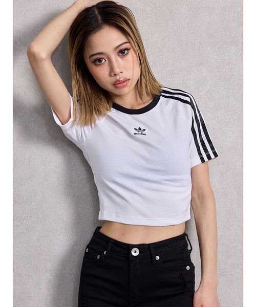 adidas Originals(アディダスオリジナルス)の「adidas oroginals 3S BABY TEE(Tシャツ/カットソー・レディース・オフホワイト/ブラック・MEDIUM)」の3枚目の写真