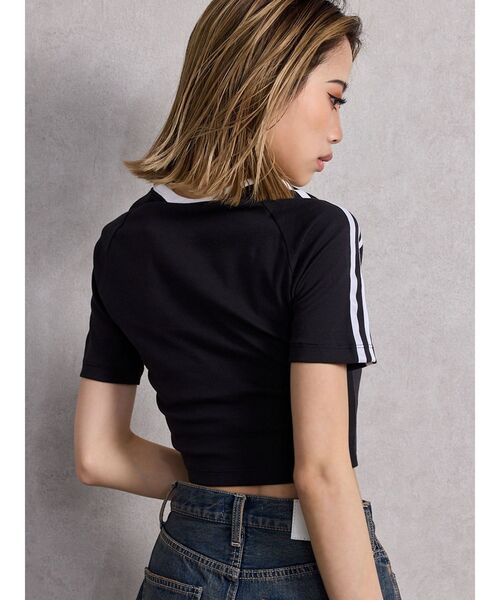 adidas Originals(アディダスオリジナルス)の「adidas oroginals 3S BABY TEE(Tシャツ/カットソー・レディース・オフホワイト/ブラック・MEDIUM)」の9枚目の写真