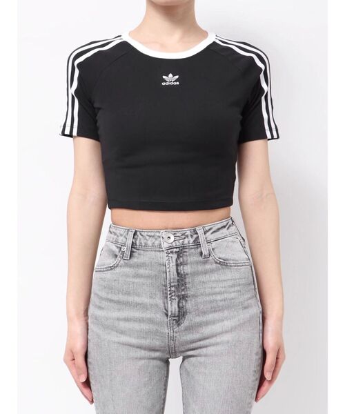 adidas Originals(アディダスオリジナルス)の「adidas oroginals 3S BABY TEE(Tシャツ/カットソー・レディース・オフホワイト/ブラック・MEDIUM)」の18枚目の写真